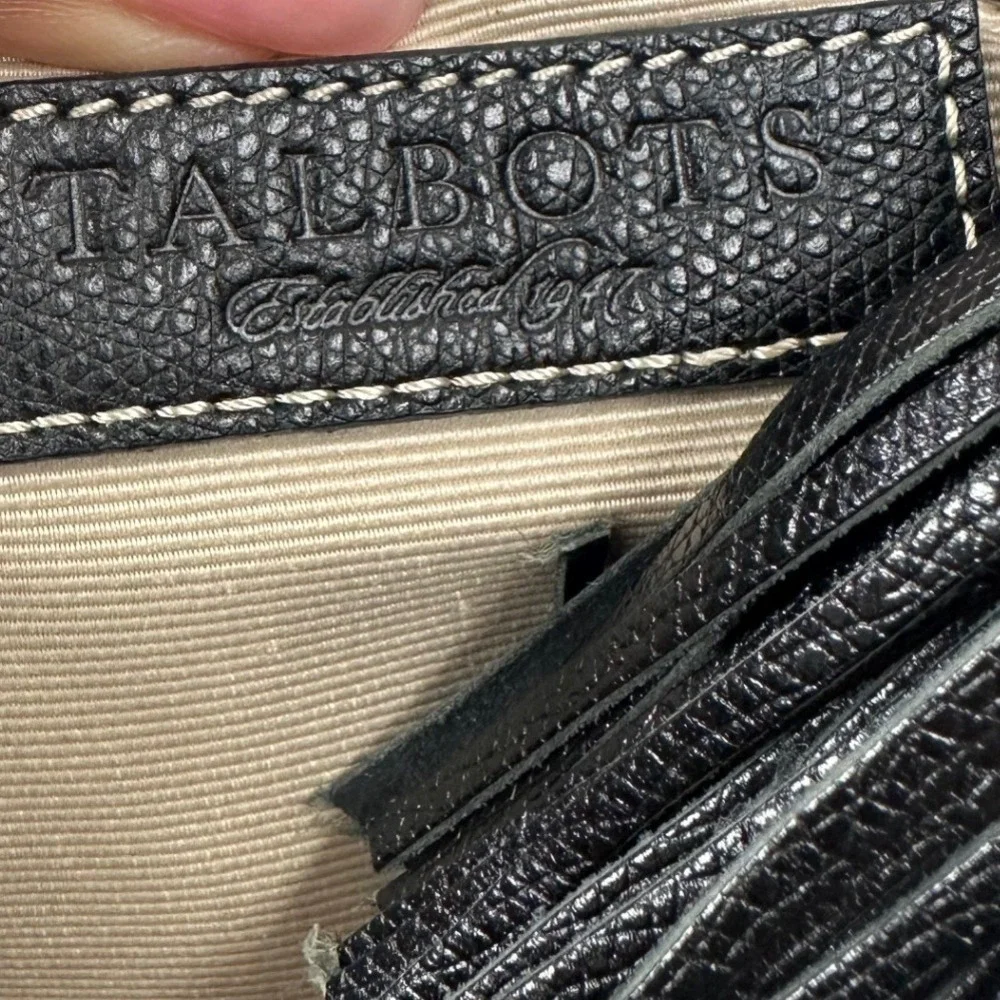 Talbots Black‎ Leather Hobo Bag w/Tassel Accent Shoulder Bag